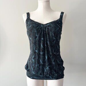 Aritzia Talula Art Deco Print Tank Top Black Womens Size S Y2K